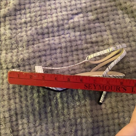 Calvin Klein White and Black Strappy Stiletto Short Heel - Picture 9 of 9